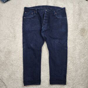 Left Field NYC Raw Indigo Dyed Jeans Tailored Size 40 x 25 USA Denim New York Y2